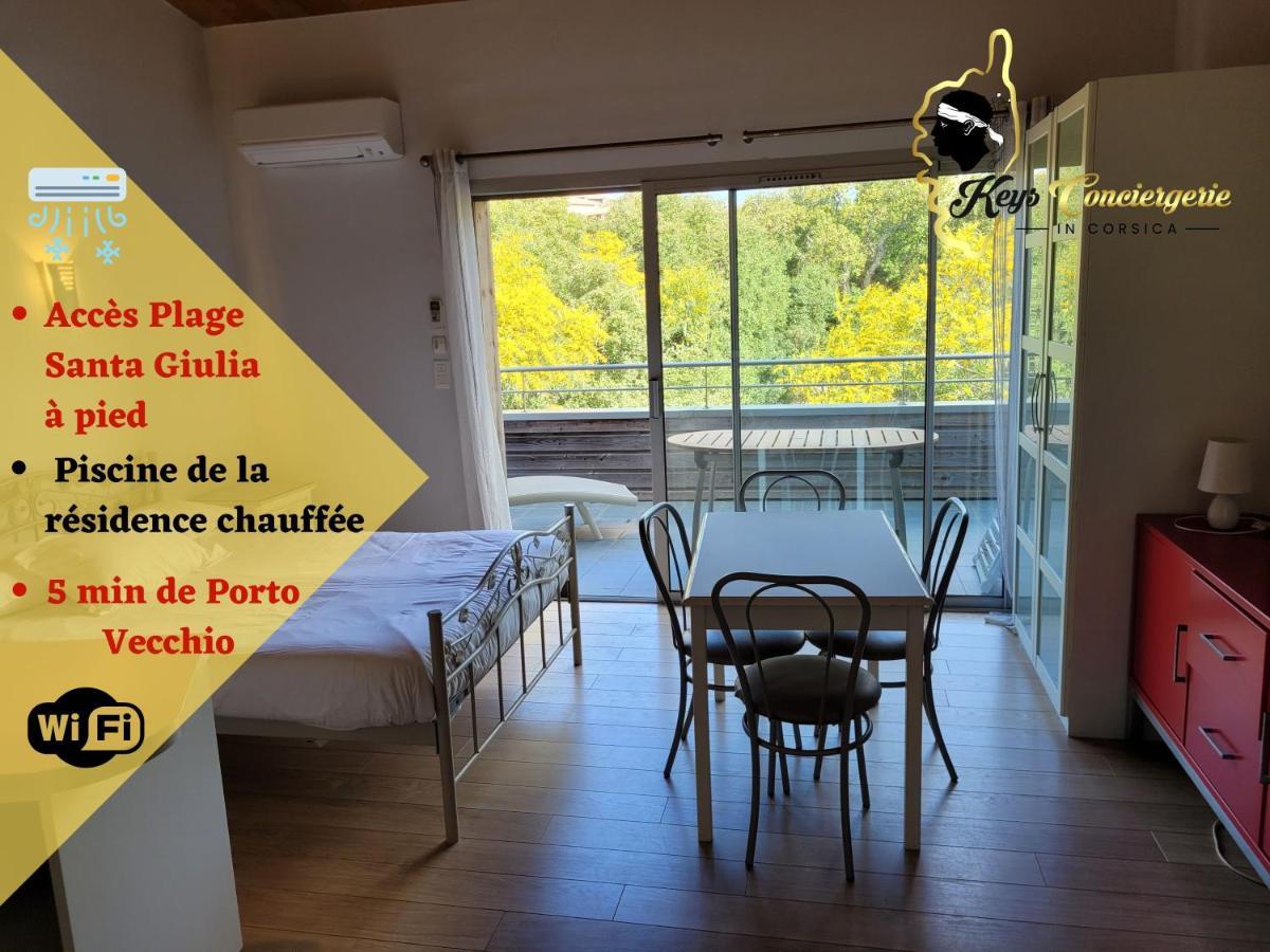 Studio 4 Pers Piscine Chauffee Acces A Pied A La Plage Santa Giulia 维琪奥港 外观 照片